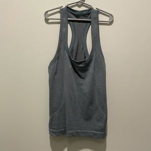 Blue cropped lulu tank